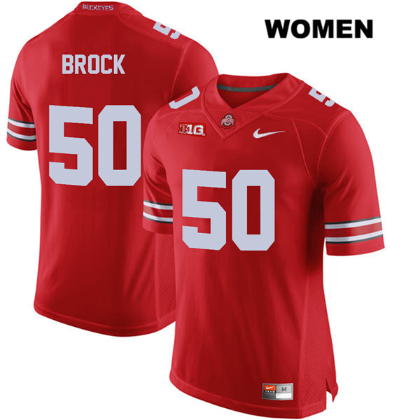 Ohio State Buckeyes Women's Nathan Brock #50 Red Authentic Nike College NCAA Stitched Football Jersey UQ19Q86NP